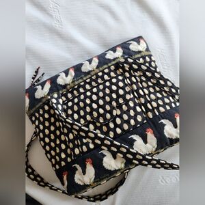 Vintage Vera Bradley Chicken Print Shoulder Tote Bag